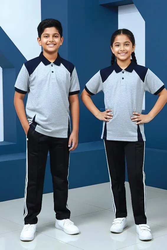 Contrast sleeve polo, track pant
