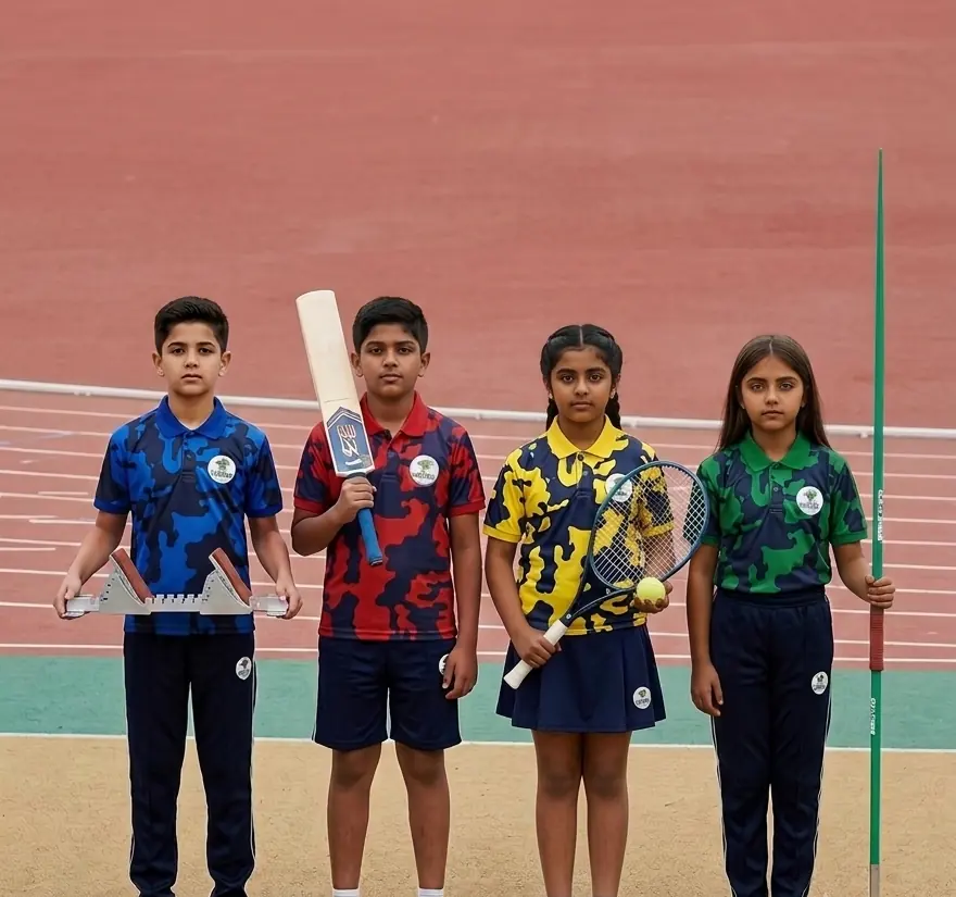 PT and house colour uniforms